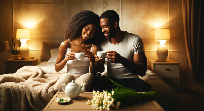 The sexual health benefits of chamomile tea [DALL-E2024]