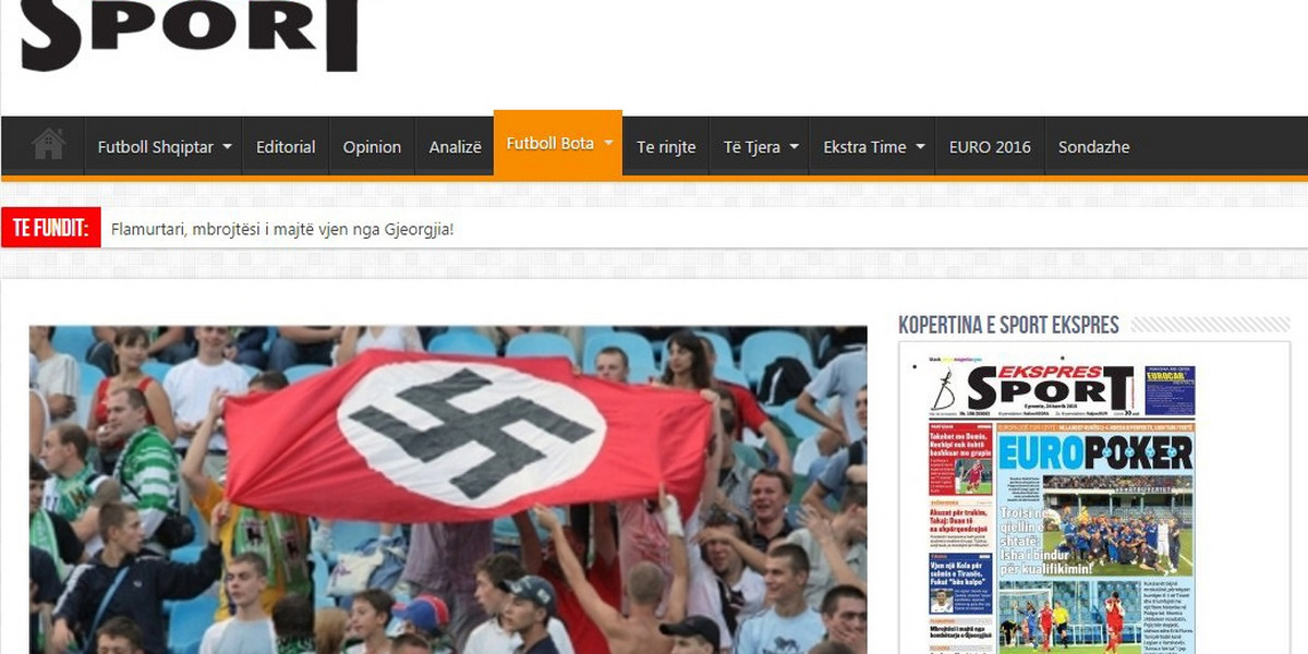 Albańskie media o Legii: Naziści, rasiści, prowokatorzy