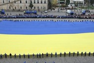 Ukraina flaga wielka Madiyevskyy Vyacheslav