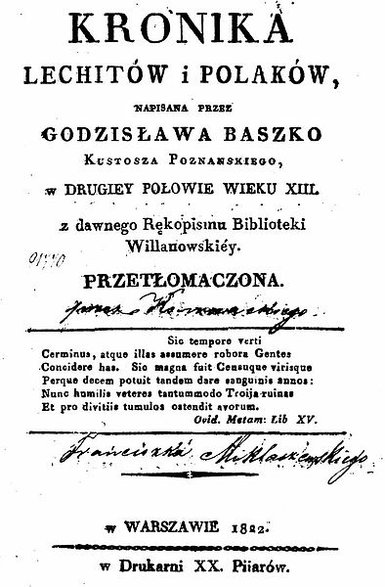 Polskie tłumaczenie „Kroniki wielkopolskiej” z 1822 roku -domena publiczna