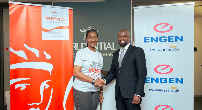 L-R; Hazel Berrard Amuah, CEO - Prudential Life Ghana, Brent Nartey, Managing Director - Engen Ghana