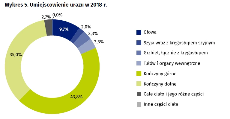 Umiejscowienie urazu w 2018 r