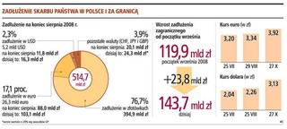 Od początku września zadłużenie zagraniczne wzrosło o 24 mld zł