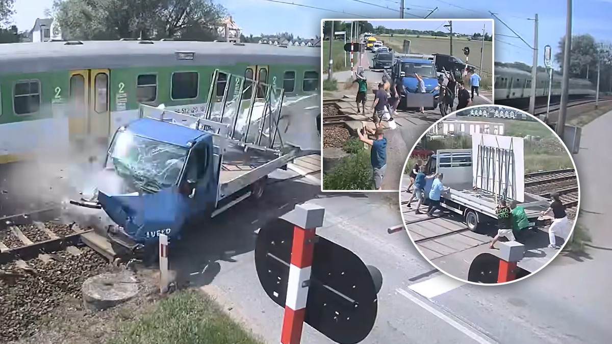 Samochód dostawczy utknął na torach. Walka trwała do ostatniej chwili