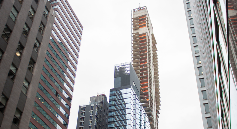 A 58-story skyscraper in Manhattan is reportedly leaning three inches to the north. The tower, which sits in lower Manhattan along the East River, is known as One Seaport or 161 Maiden Lane.