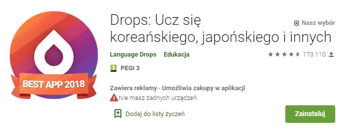 Aplikacja do nauki angielskiego &quot;Drops&quot;