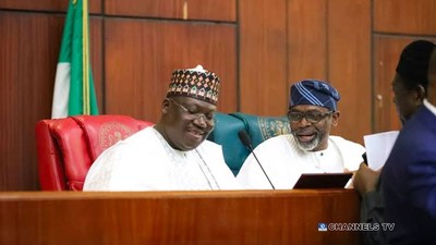 Ahmed Lawan, Femi Gbajabiamila, leaders of 9th National Assembly [Channels TV]