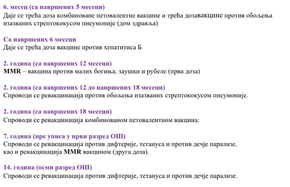 Kalendar imunizacije