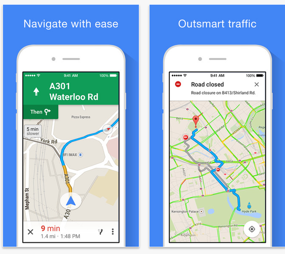 Google Maps, to jedna z najlepszych i najbardziej przydatnych aplikacji na urządzenia mobilne. Sprawdza się zarówno jako nawigacja GPS, jak również wirtualny przewodnik. Na uwagę zasługuje funkcja Street View, która pozwala nam przenieść się na ulice wybranego miasta i odbyć wirtualny spacer jego ulicami. Gigant z Mountain View konsekwentnie uzupełnia i aktualizuje swoje mapy, co jest dodatkową zaletą aplikacji.