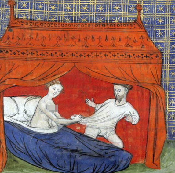 Średniowieczna polityka alkowiana. W kronice odnotowano, że księżna Emnilda skutecznie wpływała na męża głaszcząc jego „zacną pierś”