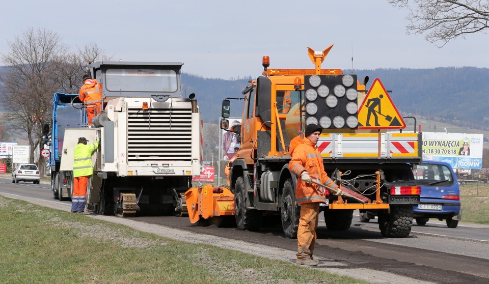 Prace drogowe na "zakopiance"