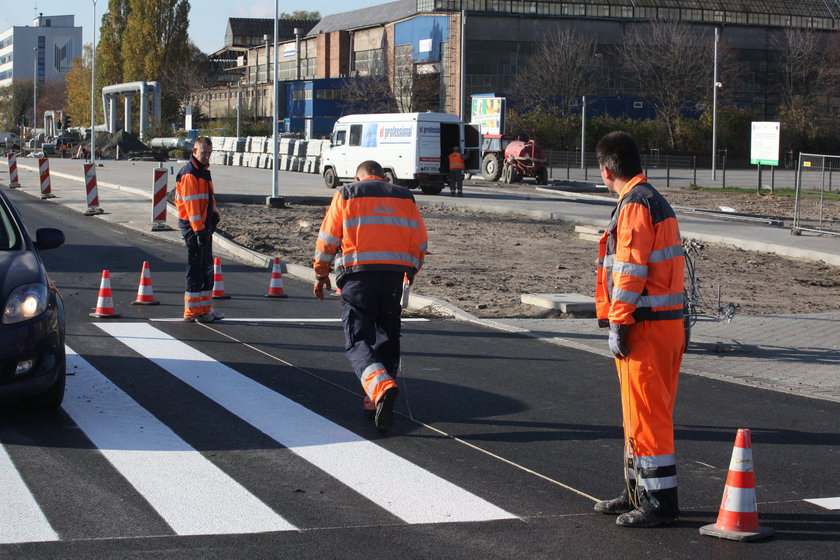 drogowcy pracują nad Węzłem Marynarki Polskiej w Gdańsku