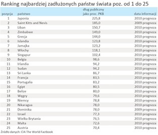 Najbardziej zadłużone kraje świata - ranking państw z największym długiem publicznym