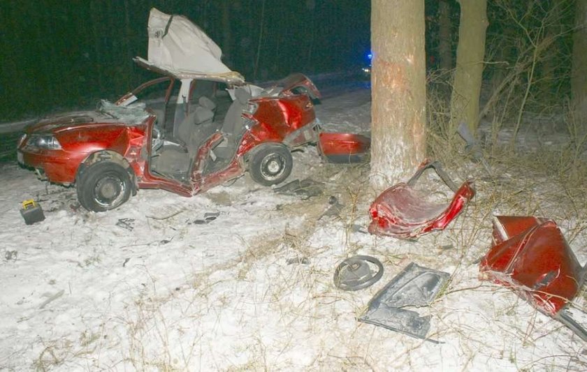 Samochód rozerwany na kawałki. Kierowca nie miał szans