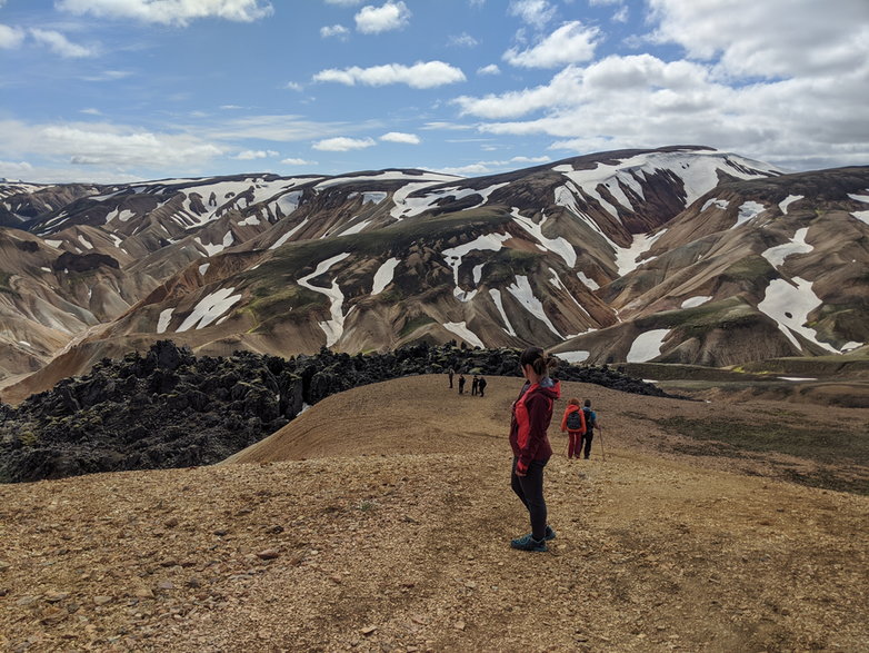 Wejście na wulkan Brennisteinsalda, Islandia.