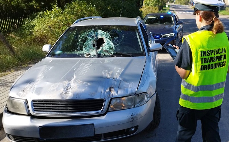 Kierował uszkodzonym Audi. Stracił dowód rejestracyjny