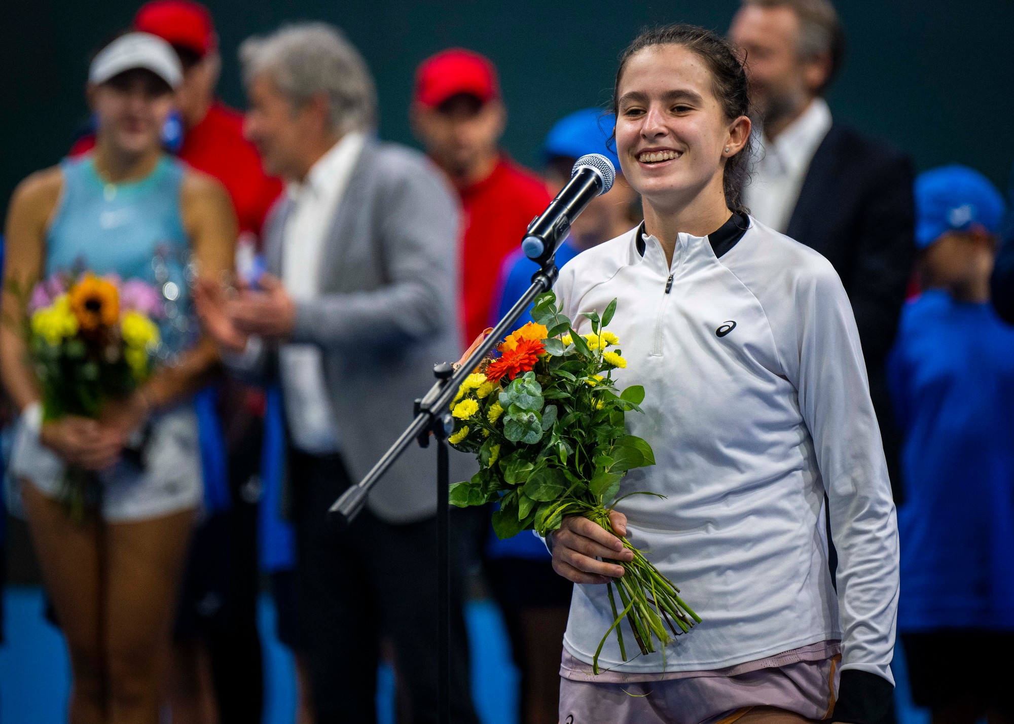 Iba 15-ročná slovenská tenistka Mia Pohánková sa stala víťazkou dvojhry na turnaji J&T Banka Slovak Open.