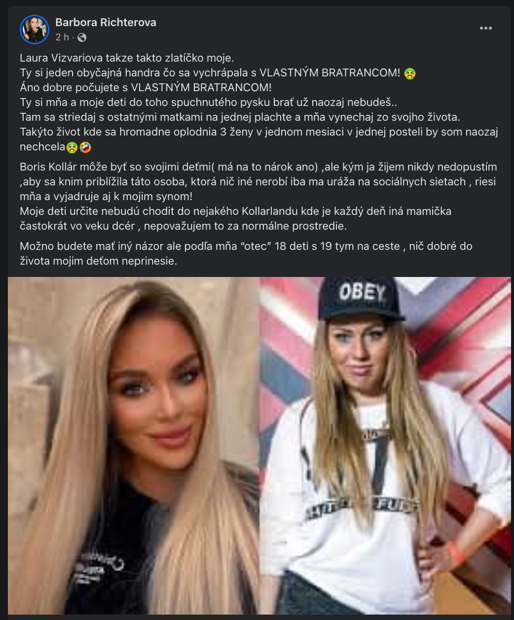 Kollárova Laura sa znova pustila do Barbory Richterovej: Drsná odpoveď!