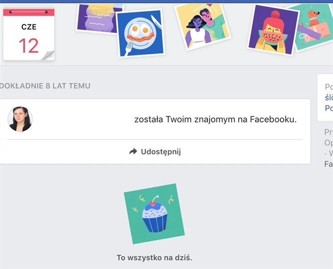 Strona Wspomnienia w serwisie Facebook