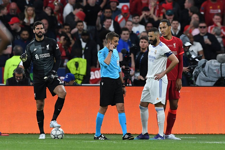 Referee Clement Turpin disallowed Karim Benzema's goal 