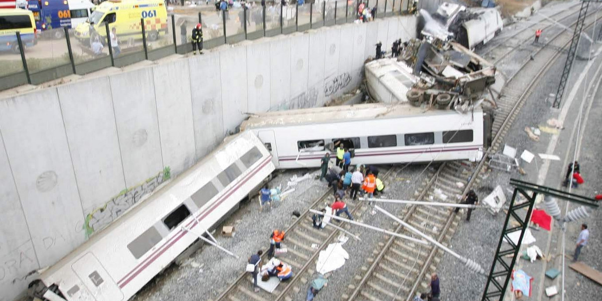 Katastrofa pociągu w Hiszpani.