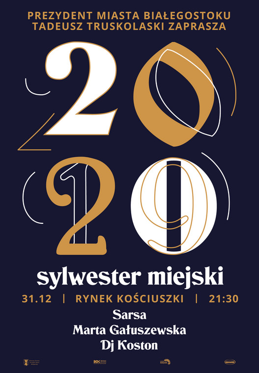 Plakat zapowiadający sylwestra miejskiego w Białymstoku