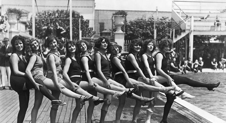 Bathing beauty contest for prizes at Coney Island, 1923.Bettmann/Getty Images