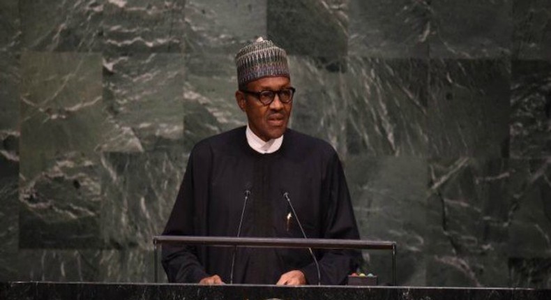 Nigerian president, Buhari at a UN-meeting