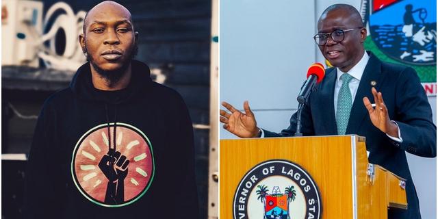 Music star Seun Kuti and governor of Lagos State Babajide Sanwoolu [Instagram/BigBirdkuti] [Instagram/BabajideSanwoolu]