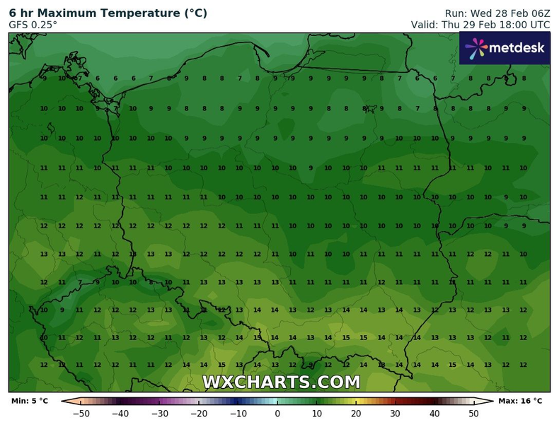 Na południu temperatura sięgnie nawet 15 st. C