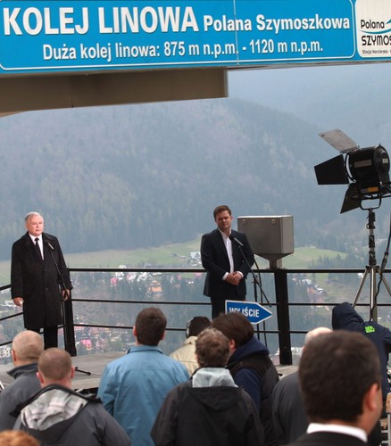 Prezes PiS Jarosław Kaczyński i rzecznik prasowy PiS Adam Hofman