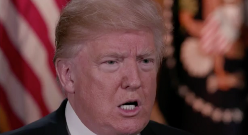 Donald Trump speaks during an interview with NBC News' Lester Holt.