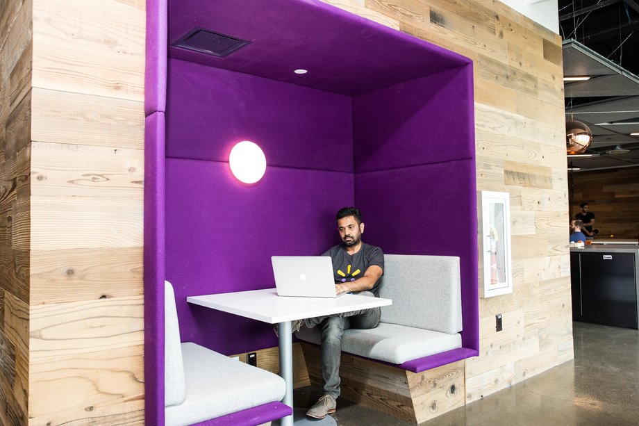 Jet's signature purple is throughout its office.