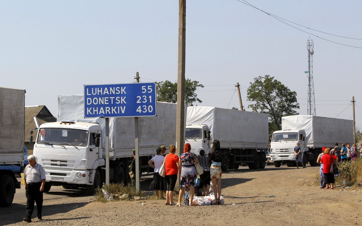 Rosyjski konwój z pomocą humanitarną EPA/STRINGER Dostawca: PAP/EPA.
