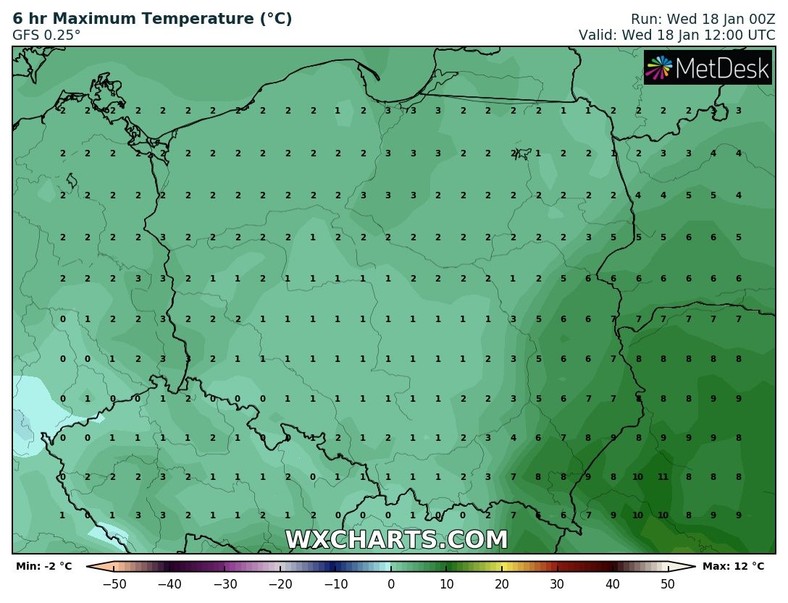 Temperatura spadnie na ogół do 0-3 st. C.