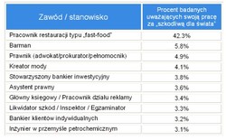 Oto lista zawodów, których wykonawcy uważają, że są "społecznie szkodliwe"