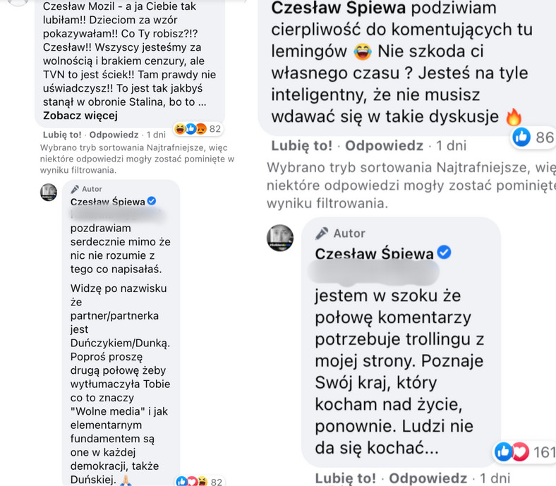 Czesław Mozil odpowiada na komentarze fanów