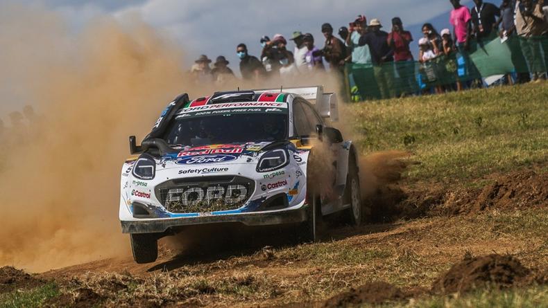 A WRC Safari Rally 2024 participant zooms past