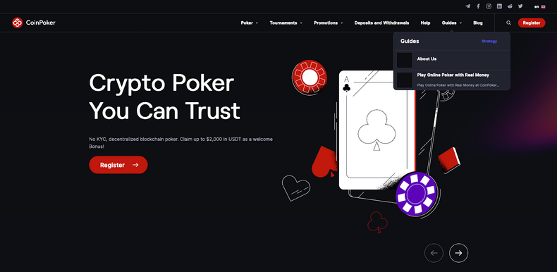 3. Coinpoker - Best BTC Casino for Poker Games