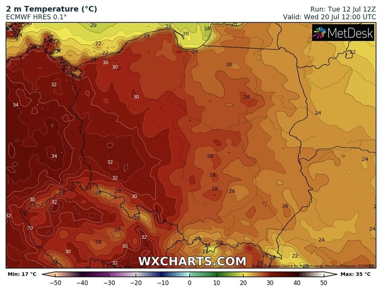 Połowa przyszłego tygodnia będzie upalna, ale na rekordy raczej nie ma szans