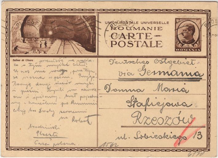 Kartka pocztowa wysłana z Rumun
