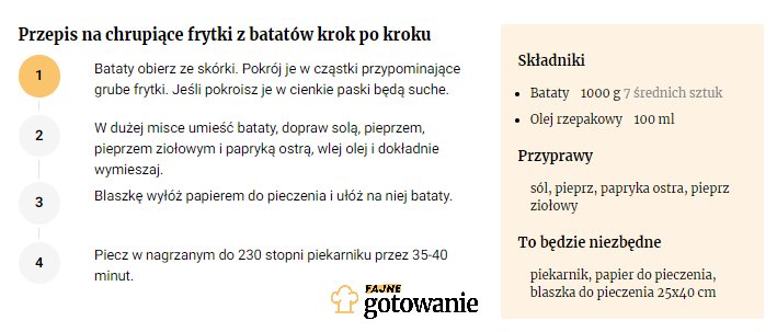 Przepis na chrupiące frytki z batatów