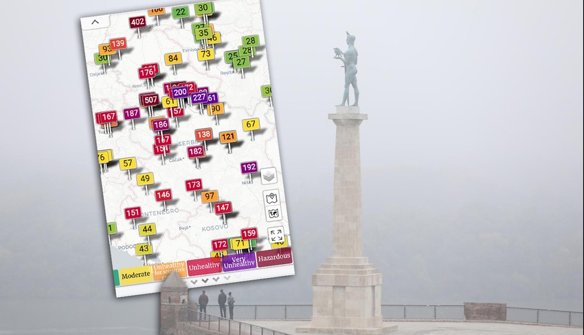 Gotovo svakodnevno se jedio mi i okolne zemlje "crvenimo" na evropskoj mapi zagađenja