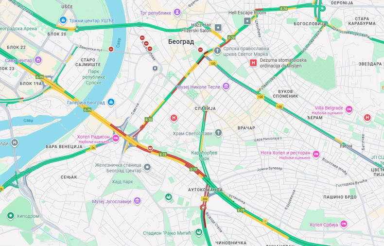 Gužva u Beogradu trećeg septembra