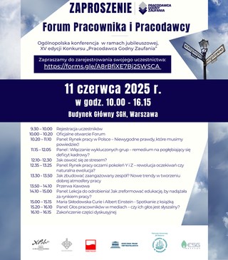 Ogólnopolska konferencja „Forum Pracownika i Pracodawcy”: praca przyszłości i dialog pokoleń