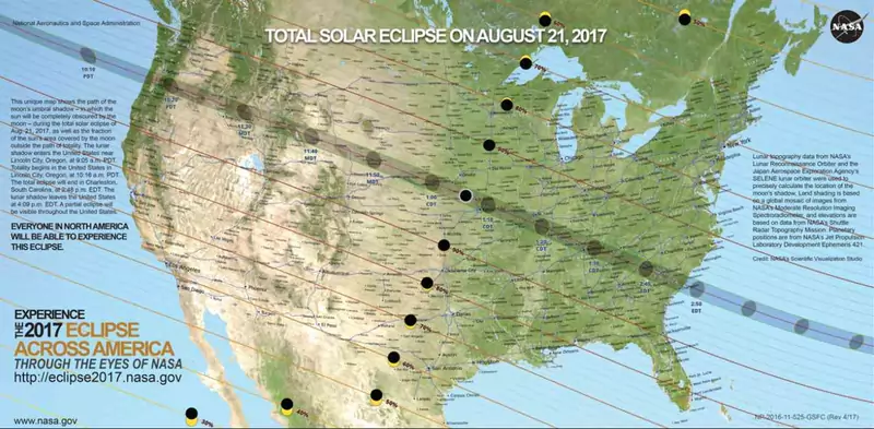 Mapa zaćmienia 2017