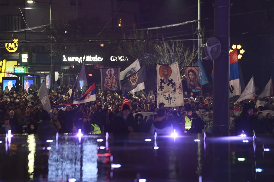 Protest studenata u blokadi u Beogradu 27. januara