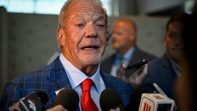 Indianapolis Colts owner Jim Irsay speaks during an NFL special league meeting at the JW Mariott in Bloomington.Aaron Ontiveroz/MediaNews Group/The Denver Post via Getty Images