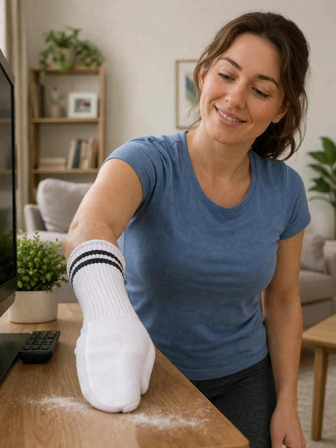 Brisanje prašine čarapom