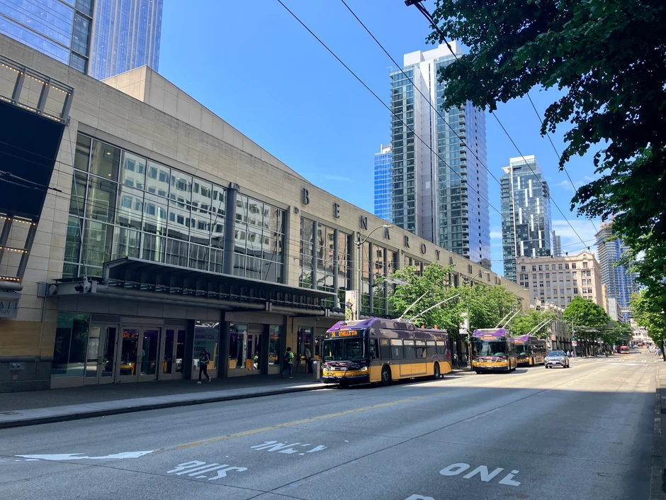 Trolejbusi u centru Sijetla